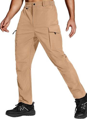 سراويل التنزه سيرًا على الأقدام للرجال سريعة الجفاف للرجال والصيد في الهواء الطلق والسفر خفيفة الوزن ومقاومة للماء والعمل التكتيكي in Kuwait