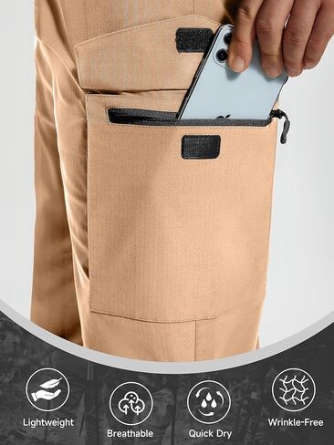 سراويل التنزه سيرًا على الأقدام للرجال سريعة الجفاف للرجال والصيد في الهواء الطلق والسفر خفيفة الوزن ومقاومة للماء والعمل التكتيكي in Kuwait