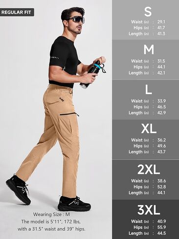 سراويل التنزه سيرًا على الأقدام للرجال سريعة الجفاف للرجال والصيد في الهواء الطلق والسفر خفيفة الوزن ومقاومة للماء والعمل التكتيكي in Kuwait