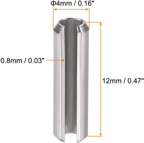 دبوس زنبركي مشقوق من uxcell - M1.5 x 8 مم 304 من الفولاذ المقاوم للصدأ سبليت سبرينج رول دبابيس وتد بلمسة نهائية سادة 20 قطعة in Saudi Arabia