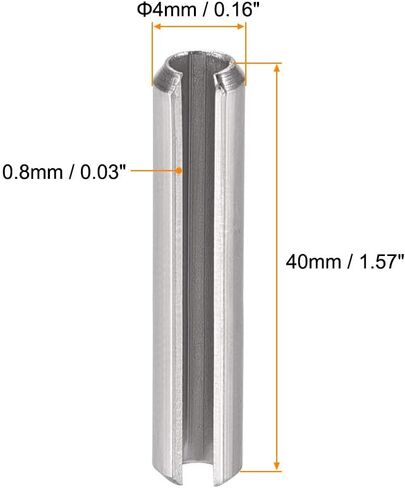 دبوس زنبركي مشقوق من uxcell - M1.5 x 8 مم 304 من الفولاذ المقاوم للصدأ سبليت سبرينج رول دبابيس وتد بلمسة نهائية سادة 20 قطعة in Saudi Arabia