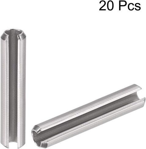 دبوس زنبركي مشقوق من uxcell - M1.5 x 8 مم 304 من الفولاذ المقاوم للصدأ سبليت سبرينج رول دبابيس وتد بلمسة نهائية سادة 20 قطعة in Saudi Arabia