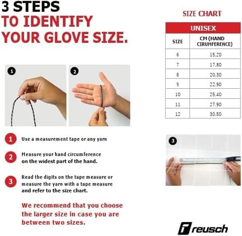 Reusch Attrakt Freegel قفازات حارس المرمى لدعم الأصابع، أبيض/ذهبي/أحمر ناري، مقاس 9 in Kuwait