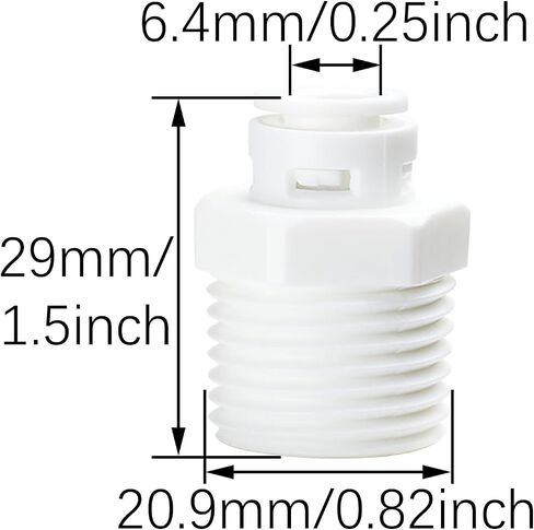 RLECS 6PCS Filter Quick Coupler 1/2NPT Male x 1/4 OD Pipe Quick Couplings White Straight Male Push in Connection Pipe Coupler Suitable for Five Stage Water Purifier and Front Water Purifier in Saudi Arabia