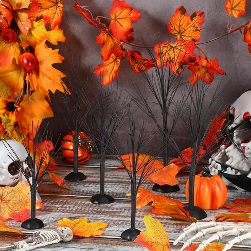 زينة شجرة الهالوين عرض شجرة أشجار فرعية عارية شجرة اصطناعية فروع شجرة وهمية مجموعة شجرة الطاولة لحفلات الهالوين ديكور طاولة المكتب المنزلي، مقاسات متعددة (أسود، 12 قطعة) in Kuwait