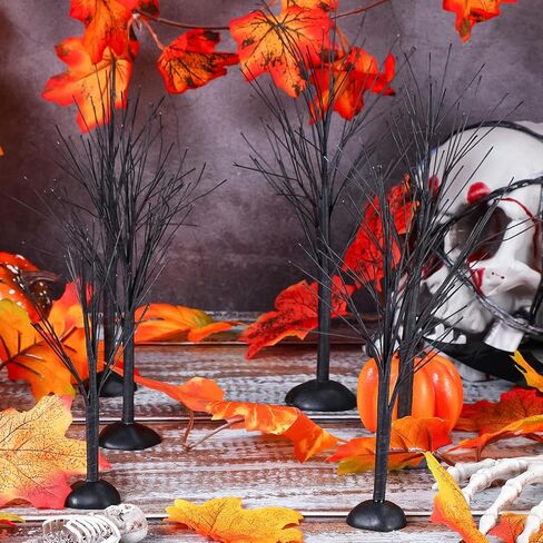 زينة شجرة الهالوين عرض شجرة أشجار فرعية عارية شجرة اصطناعية فروع شجرة وهمية مجموعة شجرة الطاولة لحفلات الهالوين ديكور طاولة المكتب المنزلي، مقاسات متعددة (أسود، 12 قطعة) in Kuwait