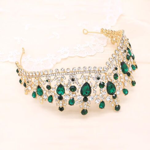 Oriamour Tiaras and Crowns for Women, Wedding Jewelry Set For Women, 5-pack Crown Earrings Necklace Bracelet, Bridal Jewelry Set For Bride, Crystal Costume Party Birthday Prom Pageant Jewelry for in Saudi Arabia