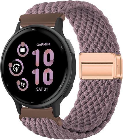 Braided Nylon Band Compatible with Garmin Vivoactive 5/ Vivoactive 3 Watch Band, 20mm Magnetic Stretchy Strap Replacement for Garmin Venu/Venu Sq/Vivoactive 3 Music/Forerunner 645/245 Music in Saudi Arabia