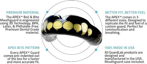 APEX Mouthguards for Football, Basketball, Boxing, Wrestling, Soccer, Karate, Hockey, MMA | Adult & Youth | Pre-Indented for a Precise Fit | Case Included in Kuwait