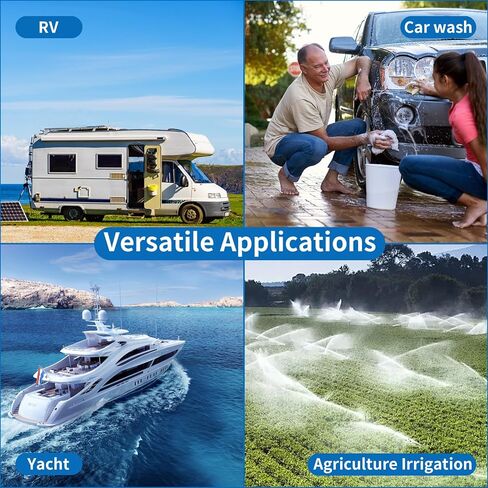 مضخة مياه عذبة RV 12 فولت تيار مستمر 3.0GPM 55PSI مفتاح ضغط مطور، مضخة غشاء ضغط مياه ذاتية التحضير 12 فولت عند الطلب لتصريف حمام السباحة حديقة الرش البحرية RV in Kuwait