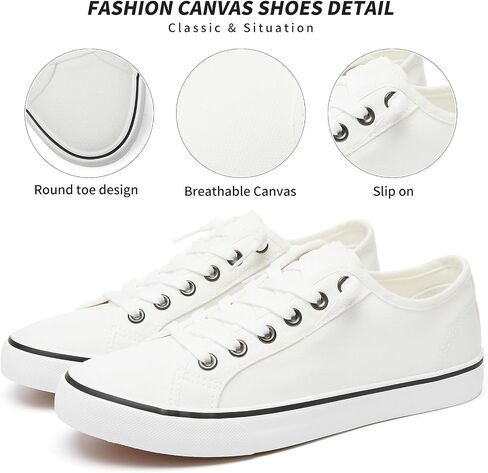 Women Canvas Sneaker Slip On Non Slip Casual Shoes Lace Up Canvas Low Top White Shoes Loafers for Women Fashion Black Sneaker in Saudi Arabia