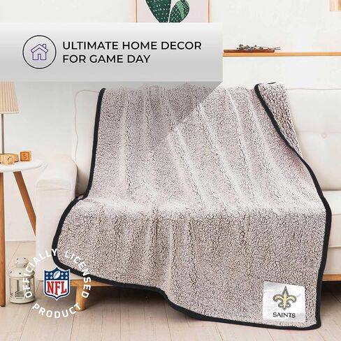 بطانية شيربا ذات لمسة حريرية من Northwest NFL - ناعمة ورقيقة - رائعة لأيام اللعب - 60 بوصة × 50 بوصة - تجربة الراحة المطلقة (فواتير الجاموس - أزرق) in Saudi Arabia