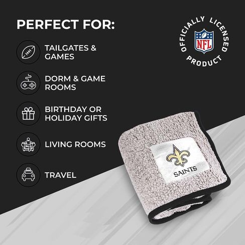 بطانية شيربا ذات لمسة حريرية من Northwest NFL - ناعمة ورقيقة - رائعة لأيام اللعب - 60 بوصة × 50 بوصة - تجربة الراحة المطلقة (فواتير الجاموس - أزرق) in Saudi Arabia