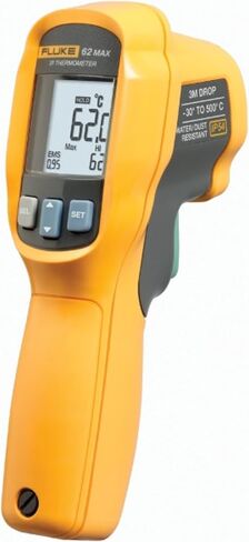 Fluke - 62 MAXCAL 62 MAX Infrared Thermometer, AA Battery, -20 to +932 Degree F Range with a NIST-Traceable Calibration Certificate with Data in Saudi Arabia
