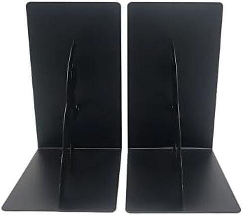 Generic Cozei Metal Anime Bookend، دفاتر غير قابلة للانزلاق، مجموعة فريدة من قطعتين للكتب، دفاتر الكتب، حامل الكتب، رف الكتب، غلاف الكتاب مع التصميم، أسود in Kuwait
