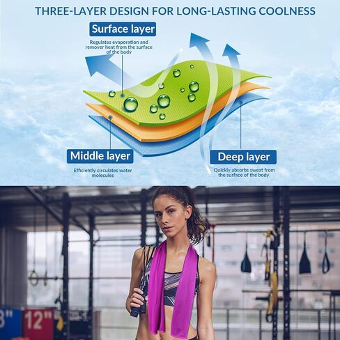 Sukeen Cooling Towel(40"x12") Microfiber Cool Towel,Soft Breathable Chilly Towel for Yoga, Golf, Gym, Camping, Running, Workout & More Activities in Saudi Arabia