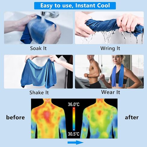 Sukeen Cooling Towel(40"x12") Microfiber Cool Towel,Soft Breathable Chilly Towel for Yoga, Golf, Gym, Camping, Running, Workout & More Activities in Saudi Arabia