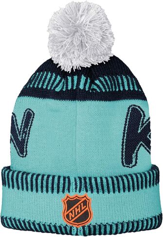 Outerstuff NHL Kids Youth 8-20 مرخصة رسميًا بشعار فريق السيناريو للطقس البارد قبعة صغيرة in Kuwait