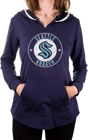 NHL Ladies Official Team Logo French Terry Cover Up Fashion Hoodie Tunic in Saudi Arabia