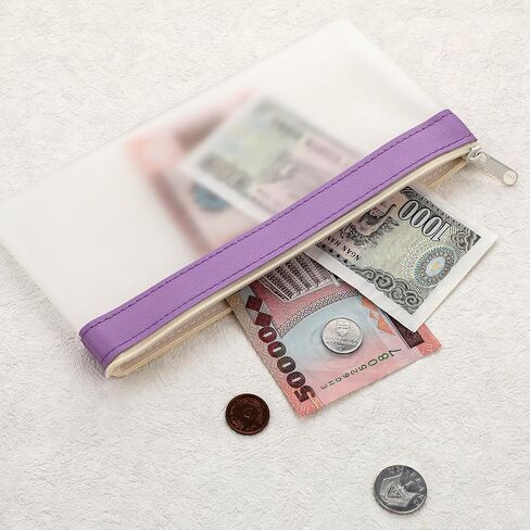 4 Pcs Money Pouches for Cash with Zipper, 7.7 x 3.9inch Reusable Clear Plastic Zipper Pouches Waterproof Cash Envelopes for Collectors Office Supplies (4 Colors) in Saudi Arabia