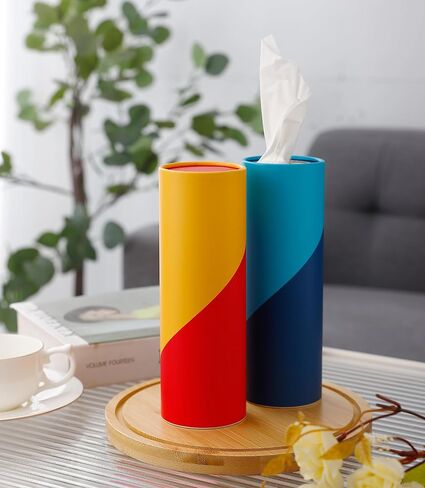 حامل مناديل السيارة مع مناديل الوجه - 4 قطع - أنابيب مناديل السفر لحامل أكواب السيارة وحاوية صندوق أسطواني in Kuwait