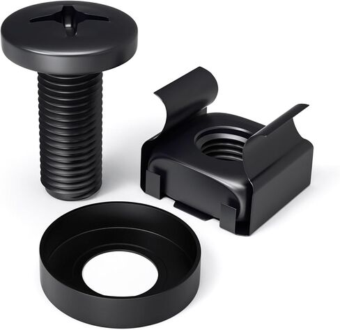 35 قطعة M6 × 16 مم صواميل ومسامير وغسالات تثبيت على الرف M6 × 16 مم لخزانة الخادم المثبتة على الحامل، وأرفف خادم الشبكة، وأجهزة التوجيه، ومسامير الرف المصنوعة من الفولاذ المقاوم للصدأ وصواميل القفص مع روابط كابل ذاتية القفل in Kuwait