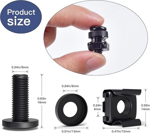 35 قطعة M6 × 16 مم صواميل ومسامير وغسالات تثبيت على الرف M6 × 16 مم لخزانة الخادم المثبتة على الحامل، وأرفف خادم الشبكة، وأجهزة التوجيه، ومسامير الرف المصنوعة من الفولاذ المقاوم للصدأ وصواميل القفص مع روابط كابل ذاتية القفل in Kuwait