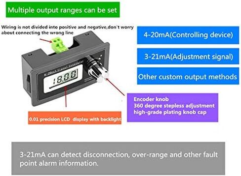 No-Source 2-Wire 4-20mA Current Loop Signal Generator Panel-Mounted Current Transducer, Compatible with 2,3,4 Wires in Kuwait