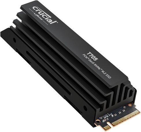 Crucial New 2024 T705 4TB PCIe Gen5 NVMe M.2 SSD - ما يصل إلى 14,100 ميجابايت/ثانية - جاهز للعبة - محرك أقراص الحالة الصلبة الداخلي (كمبيوتر شخصي) - +1 شهر Adobe CC - CT4000T705SSD3 in Kuwait