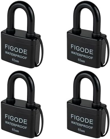 FIGODE® Large Sturdy Pad Lock with Keys, 2.8 in. Wide, Outdoor Waterproof Padlock, Covered Heavy Duty Laminated Steel Lock in Kuwait