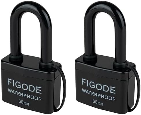 FIGODE® Large Sturdy Pad Lock with Keys, 2.8 in. Wide, Outdoor Waterproof Padlock, Covered Heavy Duty Laminated Steel Lock in Kuwait