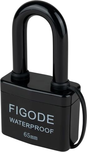 FIGODE® Large Sturdy Pad Lock with Keys, 2.8 in. Wide, Outdoor Waterproof Padlock, Covered Heavy Duty Laminated Steel Lock in Kuwait