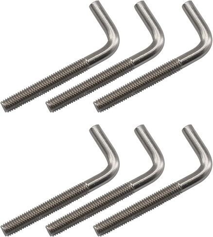 (4 قطع) M10x200mm L شكل مسامير الأساس 304 الفولاذ المقاوم للصدأ الزاوية اليمنى مرساة الترباس طويل مربع بيند المسمار in Kuwait