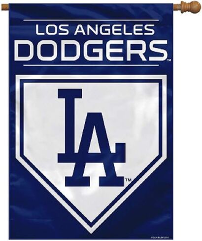 لافتة MLB Los Angeles Dodgers ذات وجهين، 28 بوصة × 40 بوصة/مقاس واحد، لون الفريق in Saudi Arabia