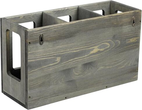 حامل بساط اليوجا من الخشب الصلب باللون الرمادي العتيق مثبت على الحائط من MyGift، منظم تخزين أسطوانة إسفنجية للياقة البدنية، رف بساط تمرين رياضي واقف على الأرض in Kuwait