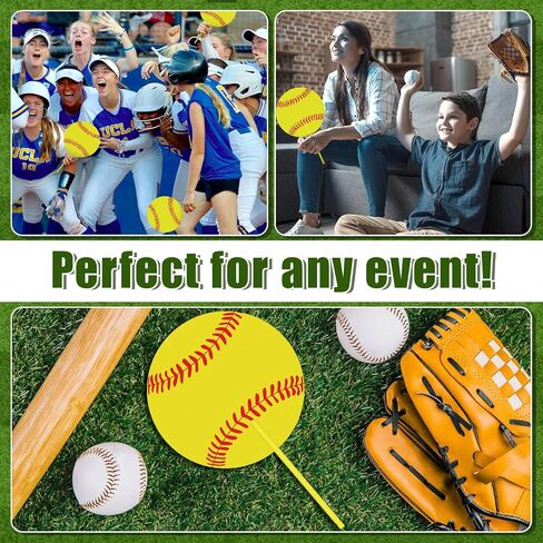 Handheld Fans - Decorative Fans Baseball Party Fan Bulk for Sport Themed Events - Baseball Hand Fans Birthday Party Supplies - Summer Hand Held Fans Baseball Party Favors Decors Gifts in Saudi Arabia