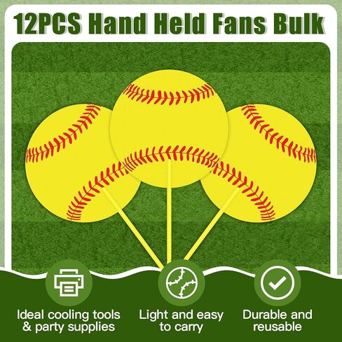 Handheld Fans - Decorative Fans Baseball Party Fan Bulk for Sport Themed Events - Baseball Hand Fans Birthday Party Supplies - Summer Hand Held Fans Baseball Party Favors Decors Gifts in Saudi Arabia