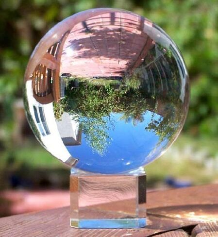 Amlong Crystal Meditation K9 Crystal Ball 3.25 inch (80mm) Diameter for Photography, Lensball, Decorative Ball with Free Crystal Stand and Gift Box, Clear in Saudi Arabia