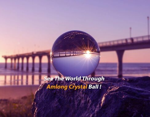 Amlong Crystal Meditation K9 Crystal Ball 3.25 inch (80mm) Diameter for Photography, Lensball, Decorative Ball with Free Crystal Stand and Gift Box, Clear in Saudi Arabia