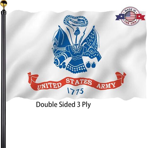 Army Military Flags 3x5 Outdoor Made in USA-Double Sided 3 Ply Heavy Duty American United States 1775 White Army Flags Banner for Outside with 2 Brass Grommets UV protection Fade Resistant for Indoor in Saudi Arabia