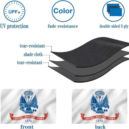 Army Military Flags 3x5 Outdoor Made in USA-Double Sided 3 Ply Heavy Duty American United States 1775 White Army Flags Banner for Outside with 2 Brass Grommets UV protection Fade Resistant for Indoor in Saudi Arabia