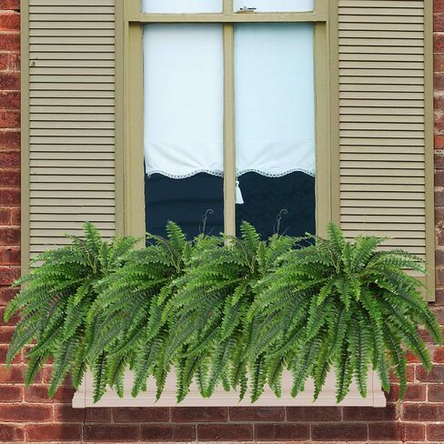 Artificial Boston Fern Bush- Set of 2 Large Artificial Ferns for Outdoors, 42Inch Large Faux Ferns, Suitable for Office & Living Room Decor, 51Branches for Each Bouquet in Saudi Arabia
