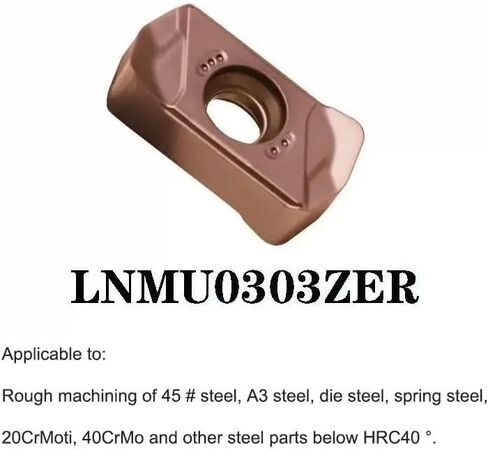 10 قطعة LNMU0303 ZER MJ AH130 كربيد إدراج مخرطة CNC أداة شفرة دوارة خارجية مناسبة لشريط قاطع الطحن EXN03R مع 10 قطع براغي M2.5X6 و1 قطعة مفتاح T8 مجاني (الحجم: 10 قطع LNMU0303ZER MJ AH130) in Kuwait