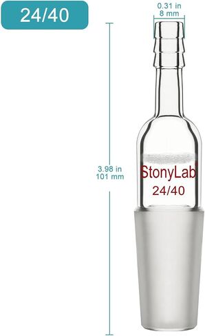 محول فراغ stonylab، محول فراغ مستقيم من زجاج البورسليكات مع نوع G1 فريت، وصلة أرضية 14/20 ومحول زجاجي لخرطوم توصيل 10 مم in Saudi Arabia