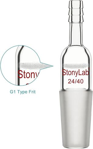 محول فراغ stonylab، محول فراغ مستقيم من زجاج البورسليكات مع نوع G1 فريت، وصلة أرضية 14/20 ومحول زجاجي لخرطوم توصيل 10 مم in Saudi Arabia