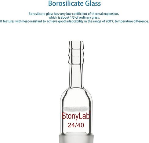 محول فراغ stonylab، محول فراغ مستقيم من زجاج البورسليكات مع نوع G1 فريت، وصلة أرضية 14/20 ومحول زجاجي لخرطوم توصيل 10 مم in Saudi Arabia