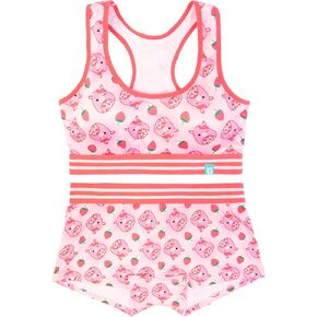 Squishmallows womens Calynda the Strawberry Cow Sports Bra and Boy Short Underwear Set in Sizes Xxxs-xl