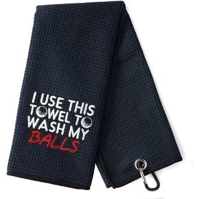 DYJYBMY I Use This Towel Funny Golf Towel, Embroidered Golf Towels for Golf Bags with Clip, Golf Gift for Men Husband Boyfriend Dad, Birthday Gifts for Golf Fan, Dad Golf Towel