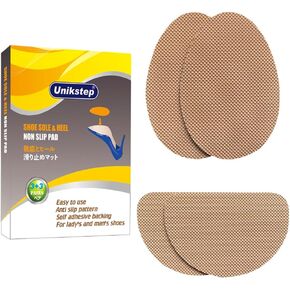 UNIKSTEP 6 Pairs (12 Pieces) Shoe Sole Non Slip Pads, Anti Skid Self Adhesive Rubber Grips, Shoe Bottom Front Sole and Heel Noise Reduction Protector Cushions (Black with Wave Pattern)