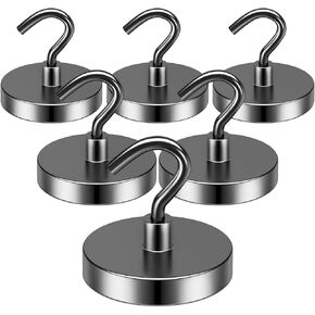Grtard Magnetic Hooks Heavy Duty, Black 110 Lbs+ Magnetic Hooks, Magnets with Hooks for Cruise Cabins, Strong Magnet Hooks for Fridge, Hanging, Workplace, Grill, Kitchen and Home